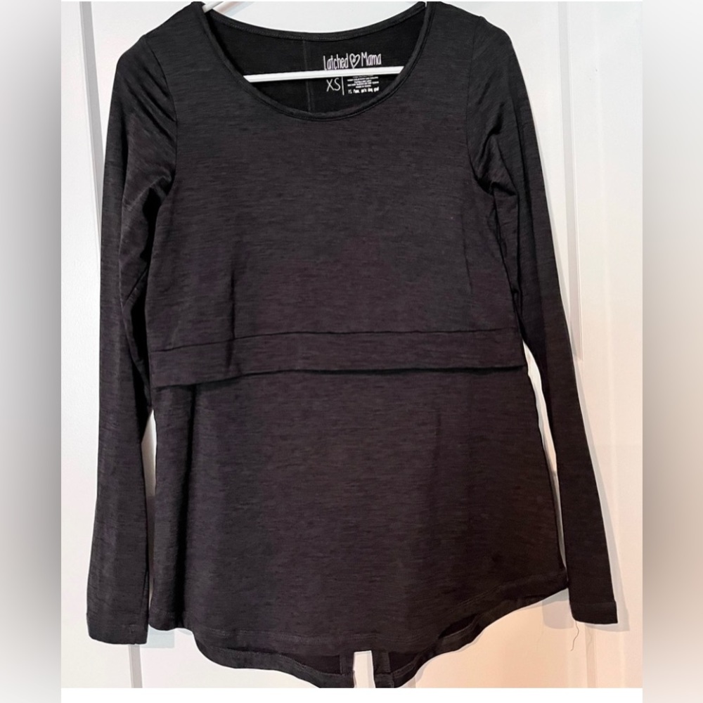 Long Sleeve Performance Nursing Tee XS Gray